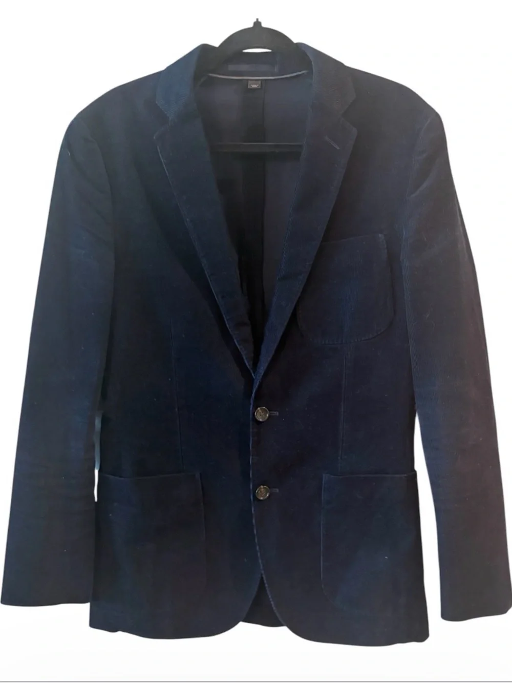 J.Crew Ludlow 36R Navy Corduroy Blazer Wool Collar Mens Preppy